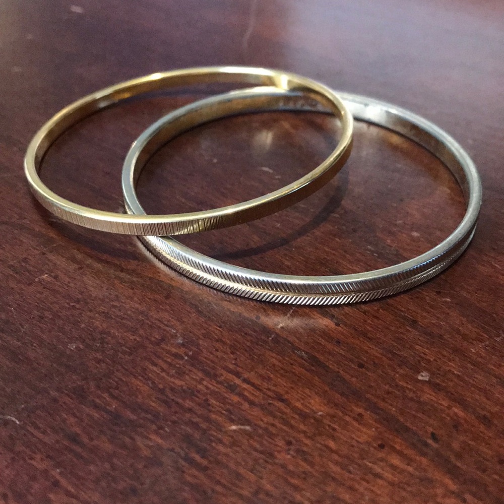 Vintage Monet Goldtone Bangle Bracelet Set of 2